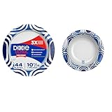 Bundle of Dixie Ultra, 10 inch Paper Plates, 44 Count + Dixie Ultra, 20 Oz Paper Bowls, 56 Count - Microwavable, Compostable, Strong & Cut-Resistant