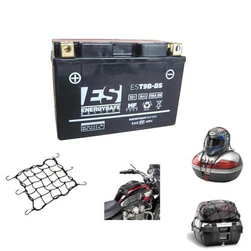 Compatible with Kymco People S I ABS E5 200 2021 A 2024 Battery YT9B-BS Energy Safe Est9B-BS Already Charged and Ready to Use Batteries 8 Amps 12 V 150 x 70 x 105 mm CCA 115 A EN
