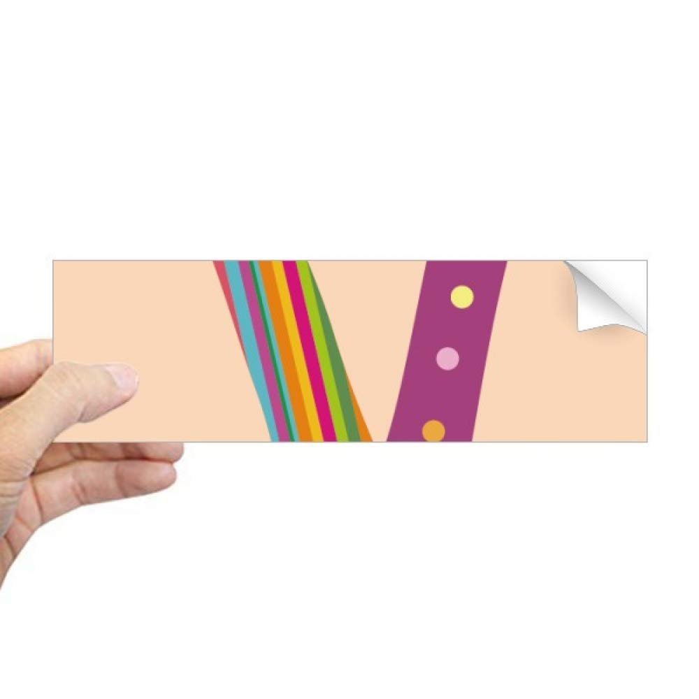 Autocollant Alphabet V orange mignon rectangle sticker pour fenêtre et carnet