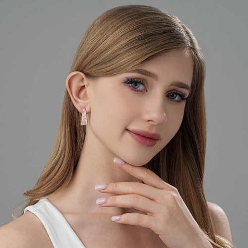 EVEVIC Stunning Multicolor Austrian Crystal Chunky Hoop Earrings for Women 14K Gold Plated Hypoallergenic Half Hoop Earring Trendy Jewelry Gift3