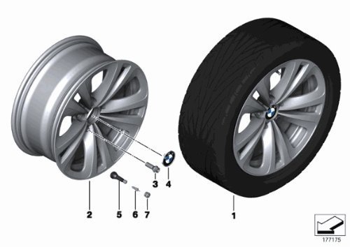 [Regular imported goods] BMW wheel center cap chrome edge genuine parts one minute (set of 4) 36136783536 - Thumbnail 2