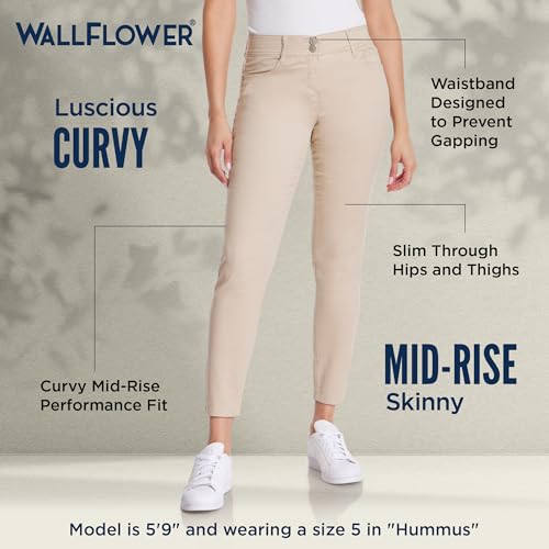 WallFlower Women's Luscious Curvy Uniform Skinny Mid-Rise Juniors Pants4