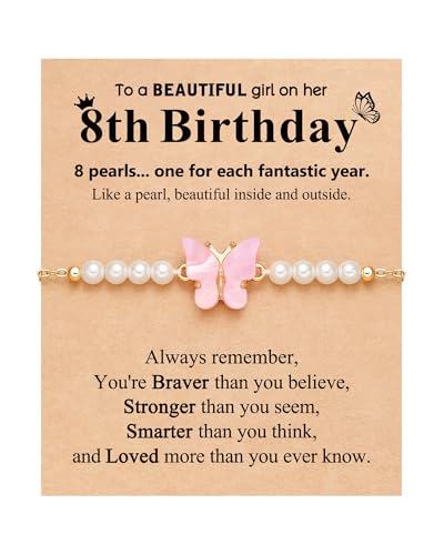 Image of Happy 6 8 10 Year Old Birthday Gifts for Girls Butterfly Bracelet