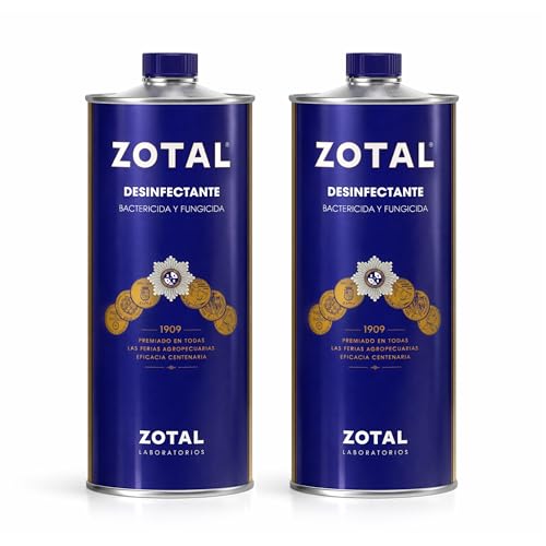 Zotal - Desinfectante - Pack 2 unidades de 870 ml - Microbicida, Fungicida y Desodorizante (2, 870 ml)