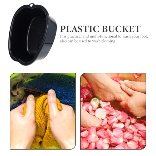 Cubo para baño de pies negro con nodos masajeadores miniatura 7