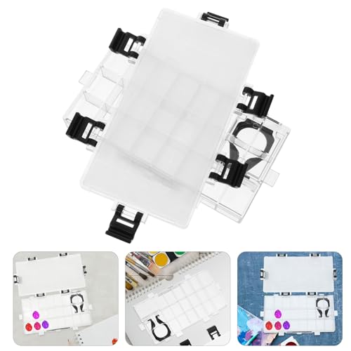Caja de pintura de acuarela hermética de plástico ligera con 24 compartimentos para óleo 7