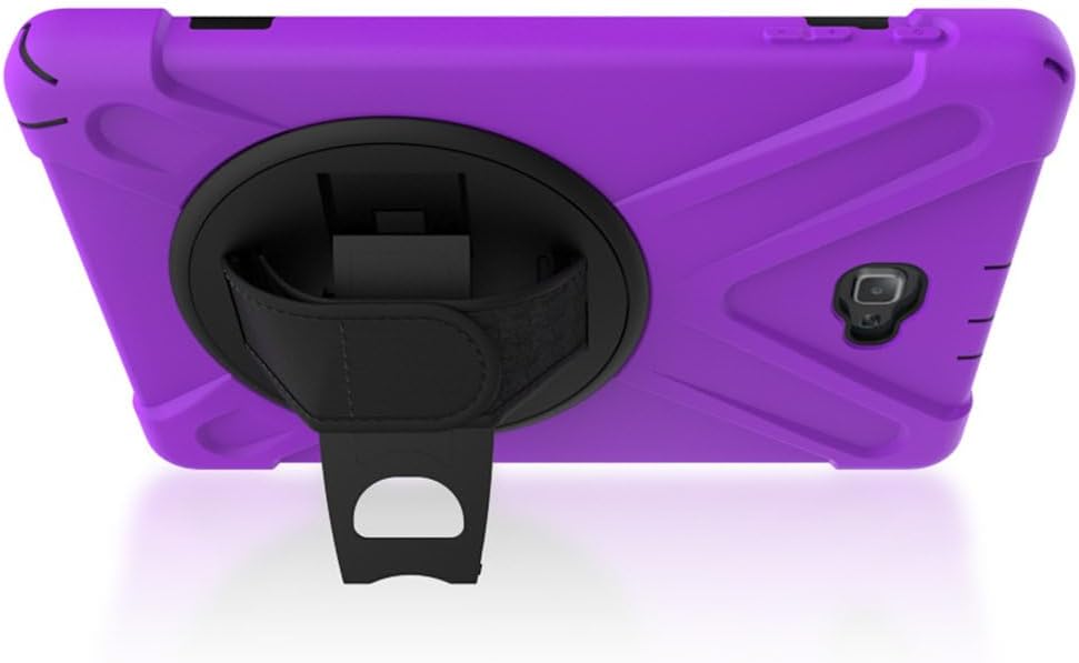 for Samsung Galaxy Tab A 10.1 with S-Pen 2016 SM-P580 P585 Case 10.1 inch Tablet Case 3 in 1 Hard Plastic Frame + Double Silicone [Hand Strap & Shoulder Strapp] - B
