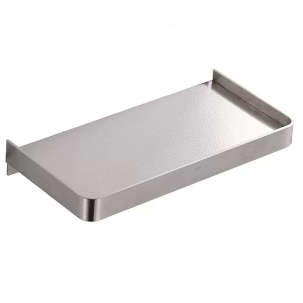 Étagère de salle de bain sans perçage, étagères de douche rectangulaires murales en acier