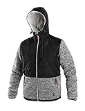 CANIS CXS Carson Fleece Jacke Herren Fleeceisolierte Arbeitsjacke mit Kapuze, Reißverschluss, reflektierenden Elementen, Outdoor Trekking Wander, Dicke Polar Fleecejacke; grau-schwarz (XL)