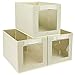DIMJ Cajas de almacenaje Plegable, Conjunto de 3 Cajas Organizadoras Tela, Cubos de Almacenamiento con Ventana Transparente, Organizadores de Contenedore para Ropa Juguetes Libros