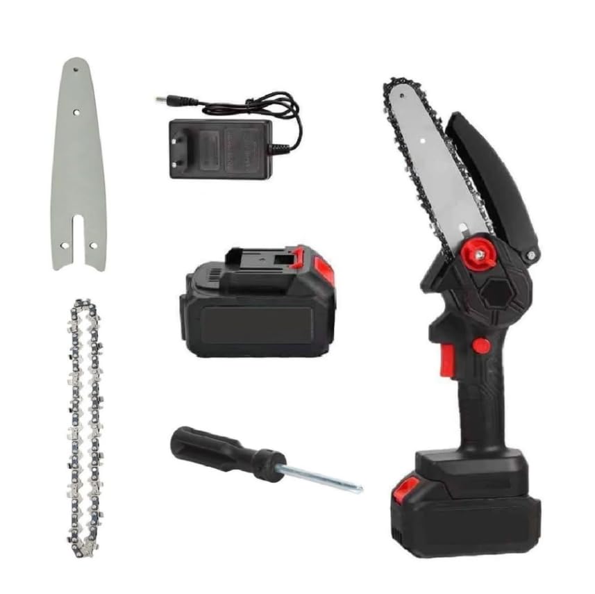 STARLEOS Cordless Mini Chainsaw 48V Rechargeable Battery Powered | Tree Trimming, Branch Pruning, Wood Cutting, Handheld Design, Includes Extra Chain-image-20