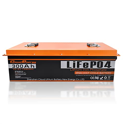 Cloudenergy 24V 300Ah LiFePO4 Deep Cycle Battery