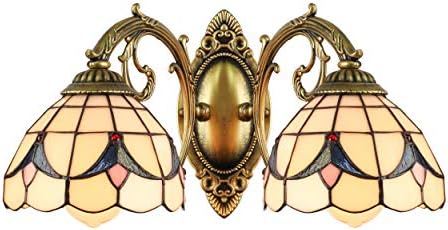 BAYCHEER HL404198 Tiffany Wall Sconce lamp Stained Glass Wall Sconces Lighting for Bedroom Hallway Stairway Balcony Cloakroom 2 Lights