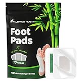 Elephant Health Natural Deep Cleansing Foot Pads, with Bamboo Vinegar, Ginger and Mugwort, Premium Foot Care, Improves Sleep, Relieves Stress and Fatigue (1 Pack(10 Pads))