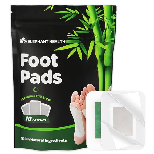 Natural Deep Cleansing Foot Pads, with Bamboo Vinegar, Ginger and Mugwort, Premium Foot Care, Improves Sleep, Relieves Stress and Fatigue (1 Pack(10 Pads))