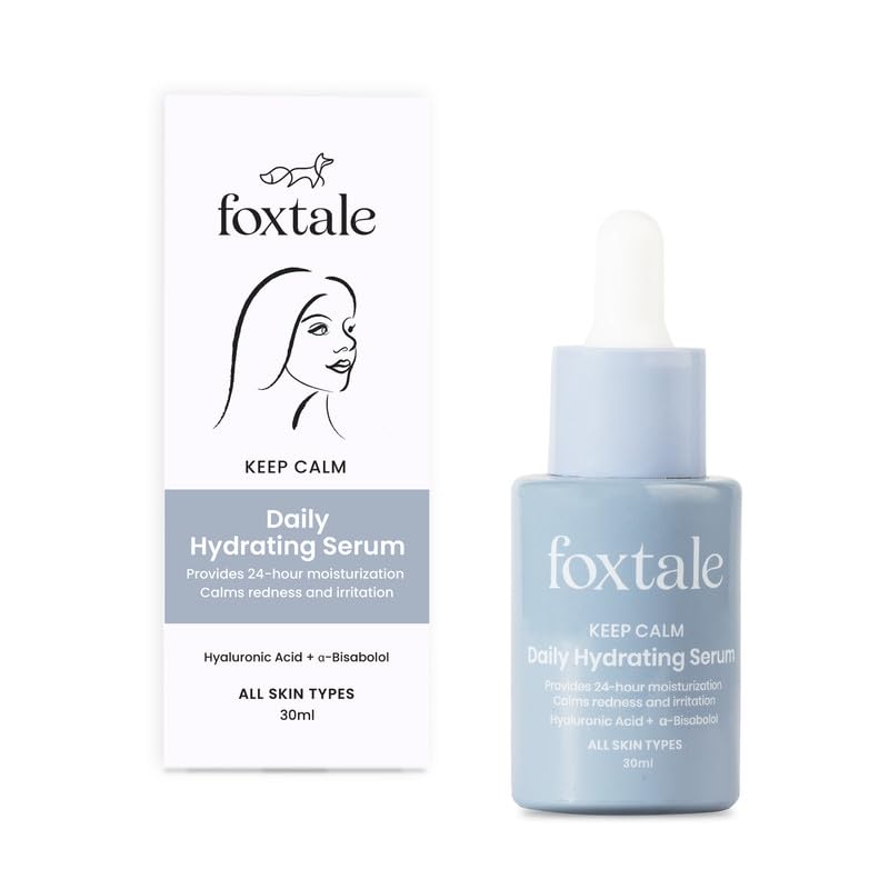 FoxTale Hyaluronic Acid Serum For Plump,Glowing Skin With Vitamin B5,Betaine|Intense 24-Hour Hydration,Brightening|Reduction In Fine Lines&Inflammation|For Dry,Sensitive Skin|Men&Women - 30 Ml