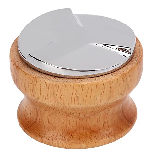 Kaffedistributör och utjämningsverktyg |Sockel i rostfritt stål med trähandtag |Kaffesump Leveler för stampning/Portafilter/Home Barista (58 mm)