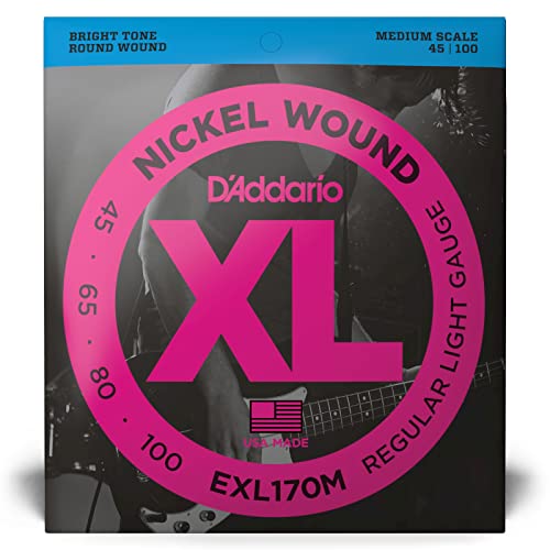 Corde Per Basso Elettrico D'Addario EXL170-4 - Scala Lunga, Light Gauge 45-100 - Foto 3