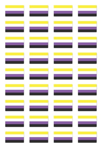Aufkleber: 25x15 mm, 36 Stück - Flagge - Nonbinary/Nicht-binäre Pride - LGBTQ - für Auto, Laptop und mehr