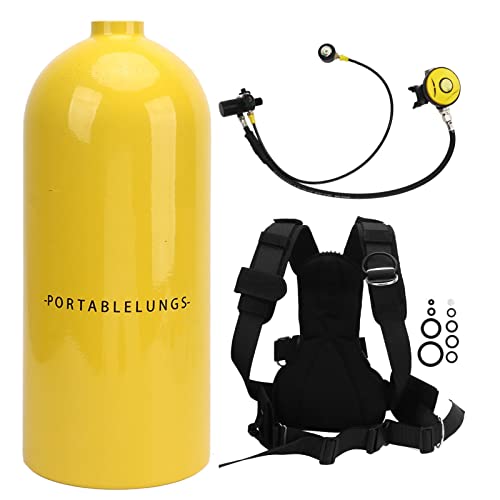 RiToEasysports DIDEEP Diving Gear, 3L 30?50 Minutes Aviation Aluminum Oxygen Cylinder for Diver (Yellow)