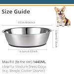 Lightweight Stainless Steel Dog Bowls - 6 Cup, 2 Pack - Image 2