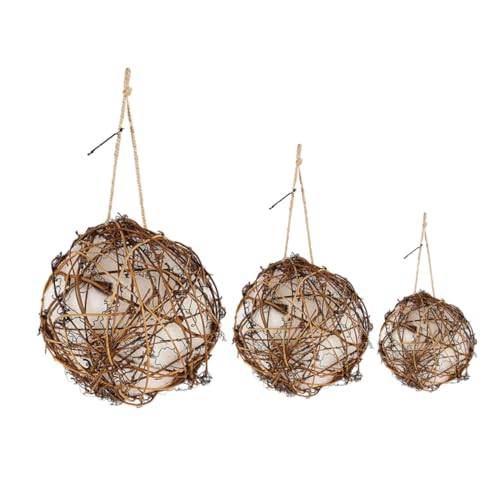 Sosoport 3 Stück Kugelförmiger Vogel-nistmaterialhalter Natürliche Nistmaterialien Für Wildvögel, Kleine Singvögel Und Wellensittiche Geeignet Für Garten, Terrasse, Innen Und Außen