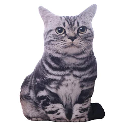Preisvergleich Produktbild Angoter 3D Katze Kissen Simulation Plüsch Kissen Naturgetreue Kreative Geschenke Heim-Bett Wohnzimmer Büro Dekorative