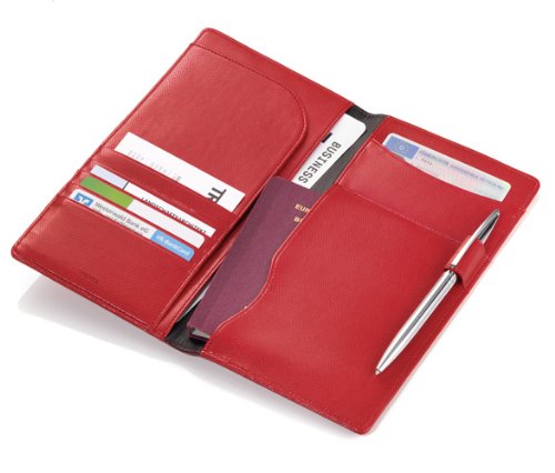 Preisvergleich Produktbild Reiseetui Etui für Reisedokumente rot / schwarz Troika CONFIDENCE
