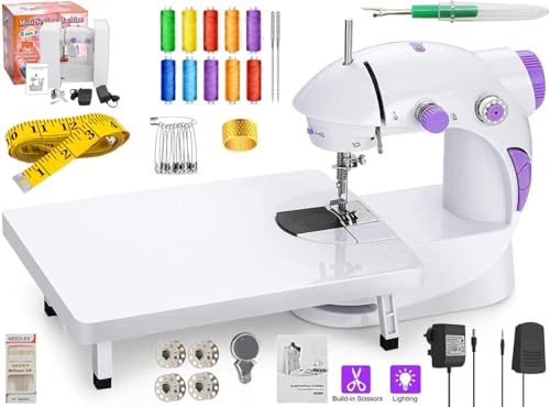 Image of Electric Sewing Machine With Table Set, Mini Silai Machine For Home Tailoring, Stitching Machine With Foot Pedal, Adapter And Fully Loaded Sewing Kit