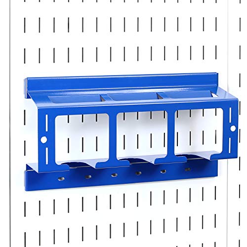 Wall Control Drill Holder Power Tool Storage Rack - Compact Impact Drill Battery Power Tool Pegboard Organizer Pegboard (Blue) by Wall Control - Used condition - US$34.06