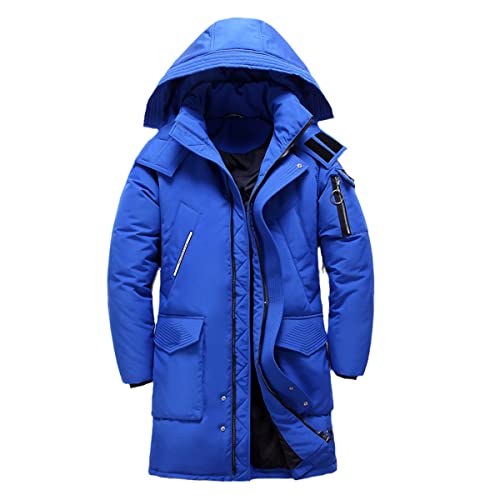 Veste d'hiver longue en duvet de canard pour homme manteau chaud noir XXXXL