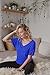 MBJ WT1037 V Neck Short Sleeve Dolman Top with Side Shirring XL Royal_Brite