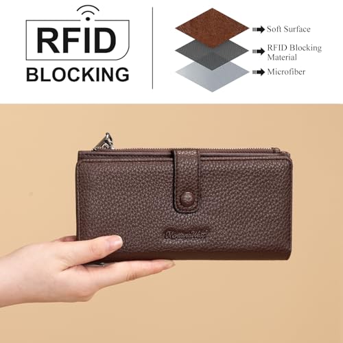 Image of Montana West Women's Wallet Bifold RFID Blocking Wallets Large Capacity Card Holder Wallets with Zipper Coin Pocket