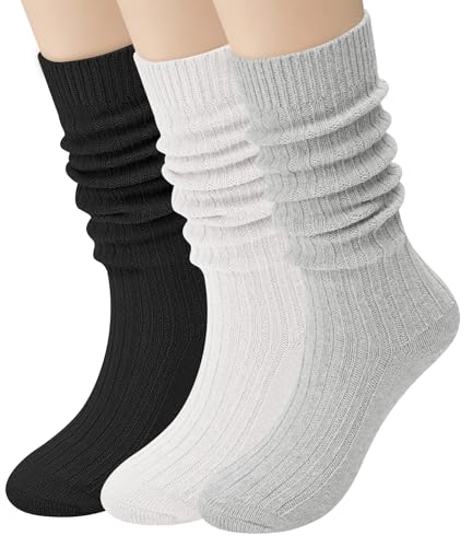 Loritta Wool Socks for Women Winter Warm Long Scrunch Sock Cable Knit Knee High Boot Slouchy Socks - Main Image