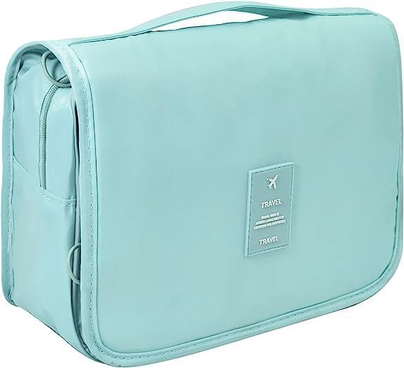 Travel Bag Water Resistant Storage Toiletries Accessory with Mesh Pockets Large Capacity Cosmetic Travel Make up Organizer Bag for Women and Men (Sky Blue)-image-34