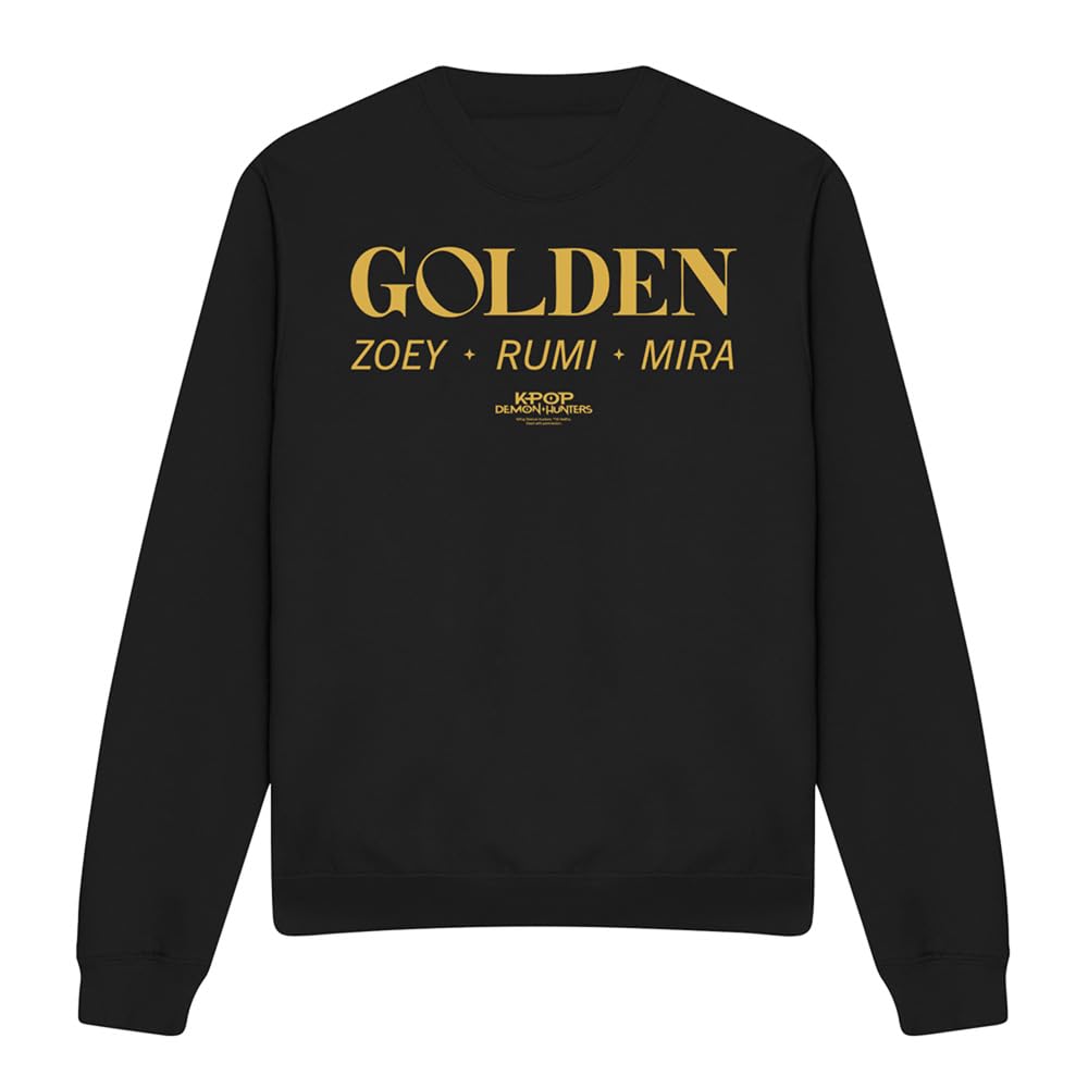 Kpop Demon Hunters Huntrix Golden Names Unisex Sweatshirt, Black, XX-Large