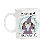 FUNNY CUP Taza Estudia Insensato. Taza opositor, Estudiante, alumno, Profesor. Regalo Divertido Mago señor de los Anillos (Insensato)