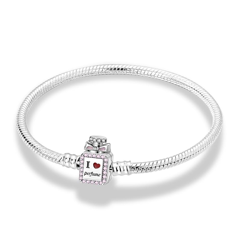 TINSLO Damen Armband 925 Sterling Silber, Armbänder mit Herz Verschluss Moments Schlangen Gliederarmband Armkette Valentinstag Muttertag Geburtstags Weihnachten Geschenk für Frauen Freundin Mama