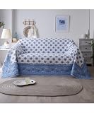 [ニッセン] ソファカバー・マルチカバー 洗えるリバーシブルマルチカバー|綿100％ ブルー 約140×200cm