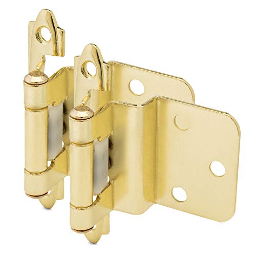Cosmas 15628-Bb Brushed Brass Cabinet Hinges 3/8" Inset (Pair) [15628-Bb] #TOP20