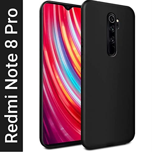Image of Mobile Back Cover Case for Xiaomi Redmi Note 8 Pro (Silicone Case|CameraProtection|Black SC1510)