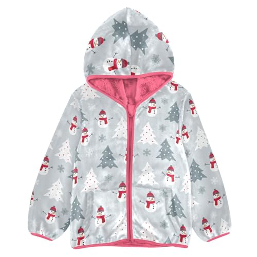 OTVEE Christmas Tree Snowman Kids Hoodie Jacket Fall Spring Full Zip Warm Outwear Coat