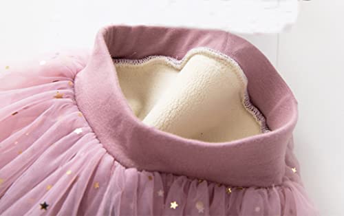 Girls Winter Warm Fleece Lined Leggings with Tutu Ruffle Twinkle Star Skirt Stretchy Cotton Pantskirt4