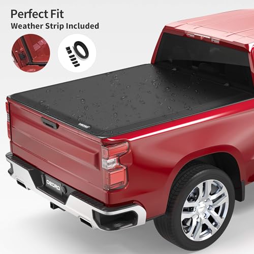 Image of OEDRO Soft Tri-Fold Tonneau Cover for 2019-2026 Chevy Silverado 1500 6.6ft