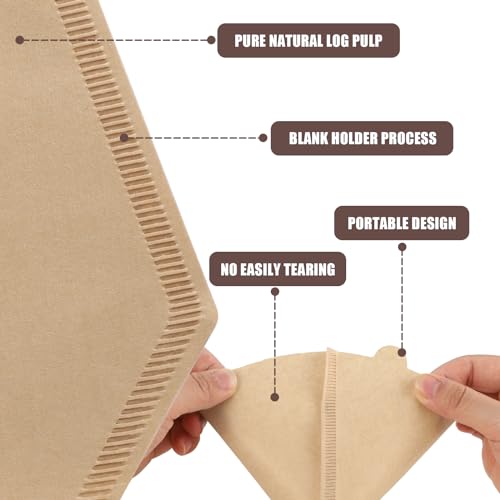 Image of 100 Count #4 Cone Coffee Filters 8-12 Cups, Disposable Natural Coffee Filters 4 Cone Paper Unbleached 4 Filters Paper Compatible with Ninja, Drip and Pour Over Coffee Maker