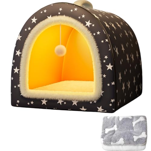 Bivoyud ペットハウス ペットベッド 猫 ハウス 猫ベッド 犬小屋 室内 犬ハウス 犬ベッド 夏 ペットベッド 夏用ベッド ドーム型 クッション型 かわいい 両用 折りたたみ クッション スタイル1 取り外し可能 いぬ ねこ 犬 猫 小型犬 洗える