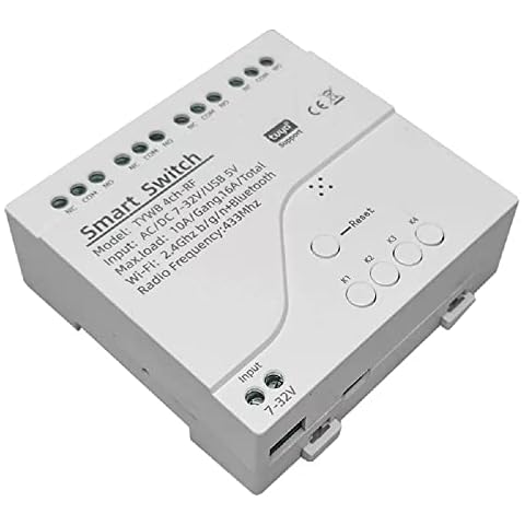 MHCOZY 4 Channel Smart WiFi RF Bluetooth Wireless Dry Contact Relay Switch Module,Phone app Remote Control,Work with Alexa Google Home (Tuya 4CH 5V AC/DC7-32V) Cover
