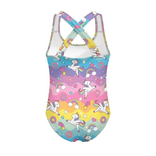 Image of Girls One Piece Swimsuits Teens Sleeveless Back Cross Strap Bathing Suit Kids Quick Dry Cute Beach Swimwear(5-14)
