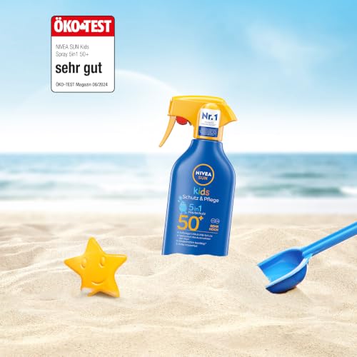 NIVEA SUN Kids Schutz & Pflege 5in1 Hautschutz LSF 50+ Sonnencreme (250 ml), hoher Sonnenschutz mit Bio-Mandelöl… – Ansicht 6