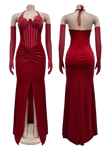 Image of Figdaw Rhinestone Embellished Formal Gowns and Evening Dresses for Women 2026